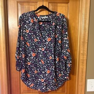 Daniel Rainn Navy Floral Blouse